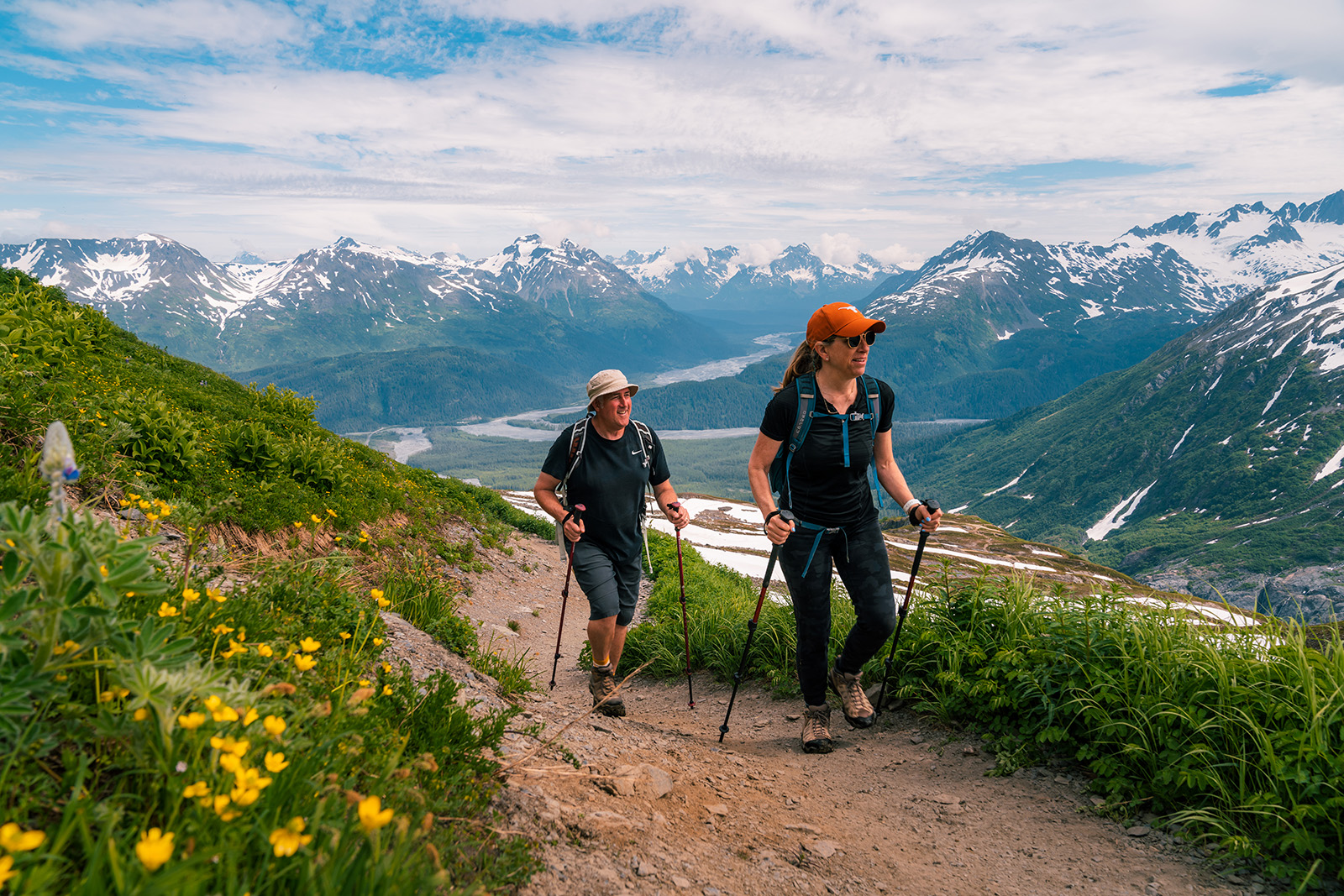 Guests hiking