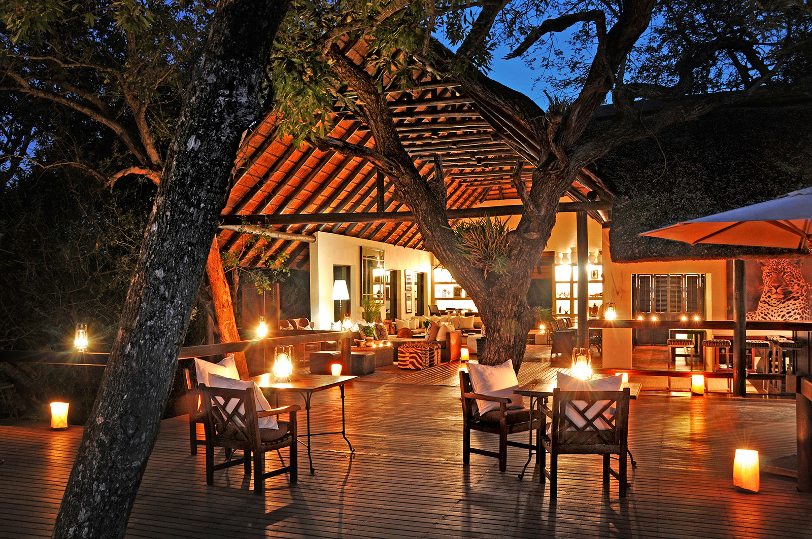 Patio at night