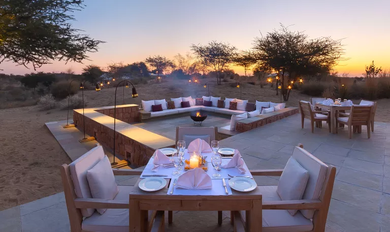 Dining at Manvar Desert Camp