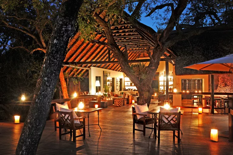Patio at night