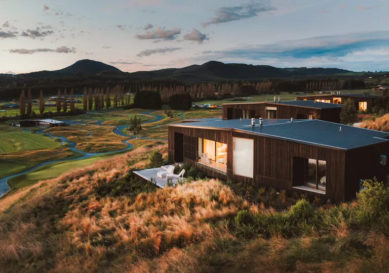 hotel surrounded by grasslands