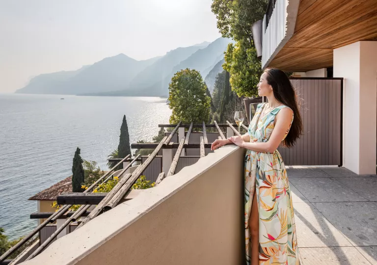 hotel guest on balcony
