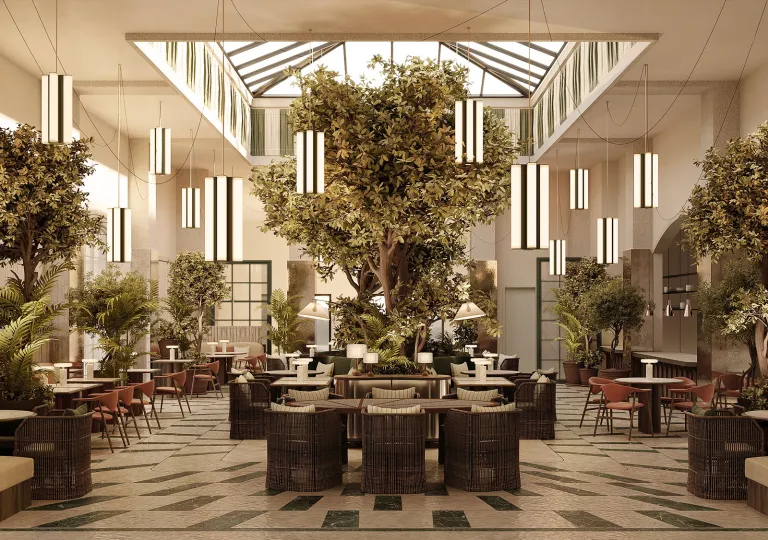 The restaurant and bar at the CORI Hornbæk Hotel, Denmark.