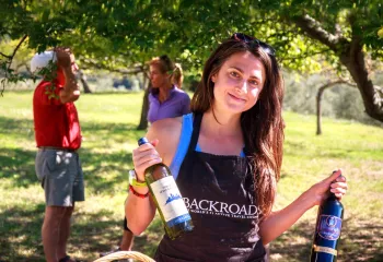 Jane Holding Wine
