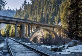 Pacific Northwest Train Tracks and Bridge - Licensed through Shutterstock