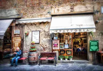 Trattoria in Italy on a Backroads biking trip
