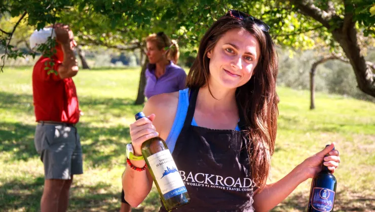 Jane Holding Wine