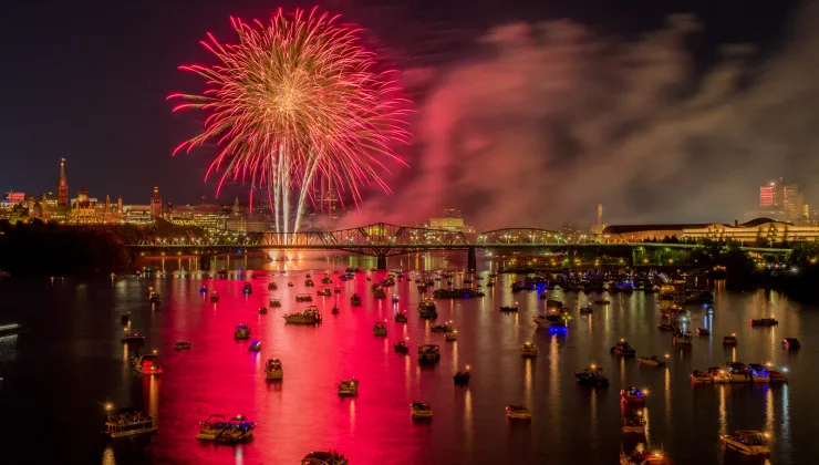 Fireworks over the harbor.