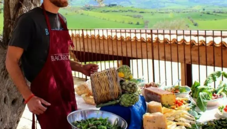 Backroads Leader Paolo Pompilio serves up a picnic lunch