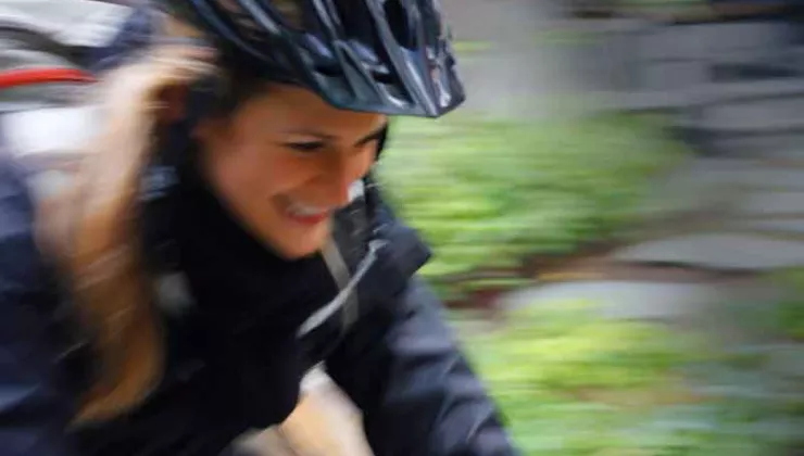 Backroads employee on bike-to-work day
