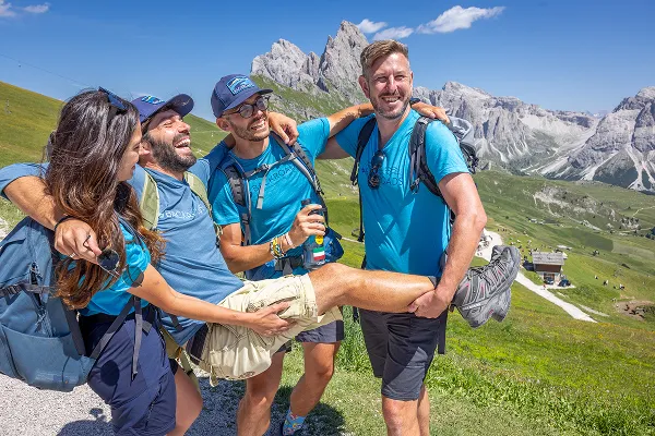 Happy group of Backroads leaders in the Dolomites
