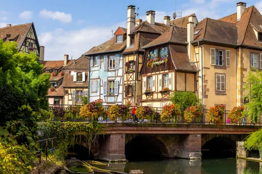 Bridge Over Water with Town View 