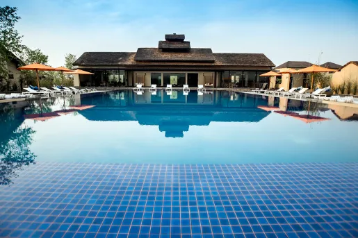 The pool at Taj Meghauli Serai