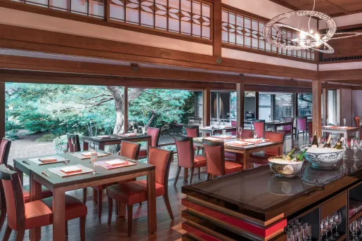hotel restaurant with large windows