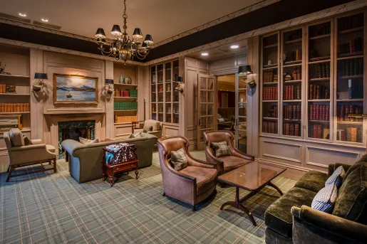 library room lined with bookshelves