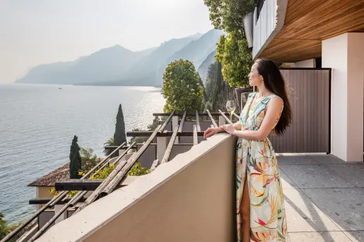 hotel guest on balcony