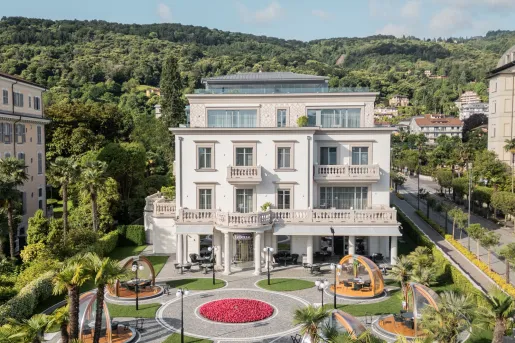 Boutique Hotel Stresa on Lake Maggiore with its 19th-century villa architecture and bespoke Italian design.