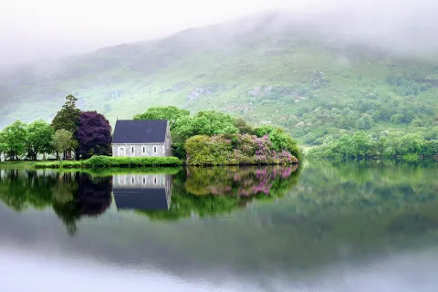 Stone Cottage Along Lake Ireland