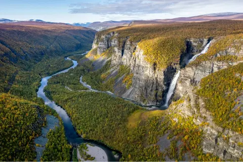 Waterfall in the valley of Reisa National Park