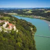 Aerial view of the Danube River.