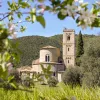 Shot of the Abbey of Sant'Antimo.