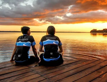 Sunset Guests On Dock Belize