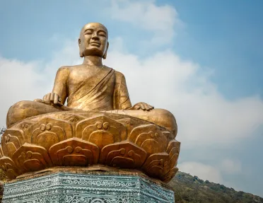 Golden statue of Buddha in Vietnam