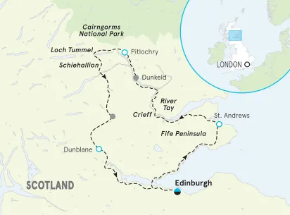 Scottish Highlands Bike Tour map