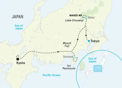 Japan Family Multi-Adventure Tour map