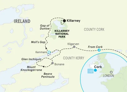 Ireland Family Multi-Adventure Tour Map