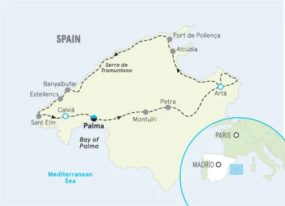 Spain's Mallorca Multi-Adventure Tour Map