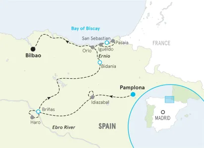 Basque Country Active Culinary Women's Hiking & Walking Tour Map