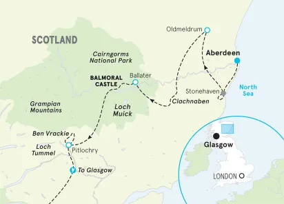 Scottish Highlands Women's Hiking & Walking Tour map