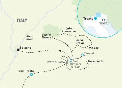 Dolomites Hiking Tour Map